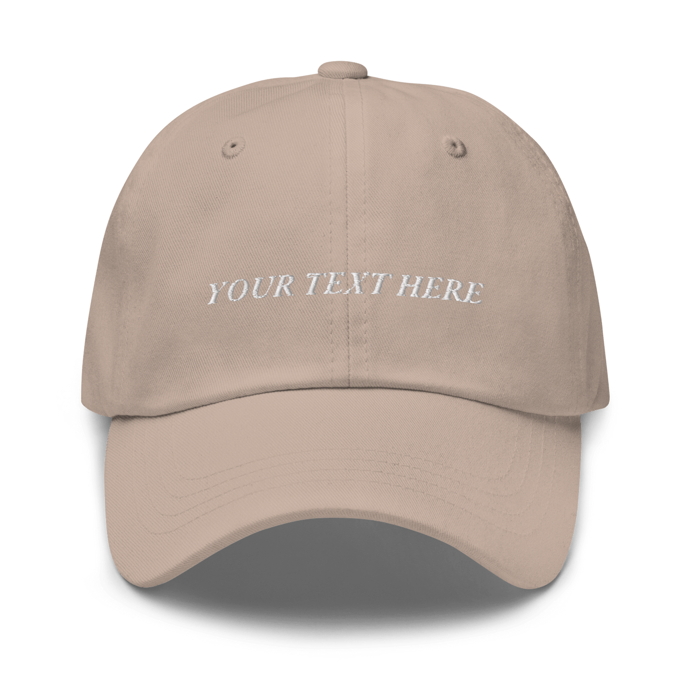 Customize Your Own Dad hat - Italic Font - Stone - - Just Another Cap Store