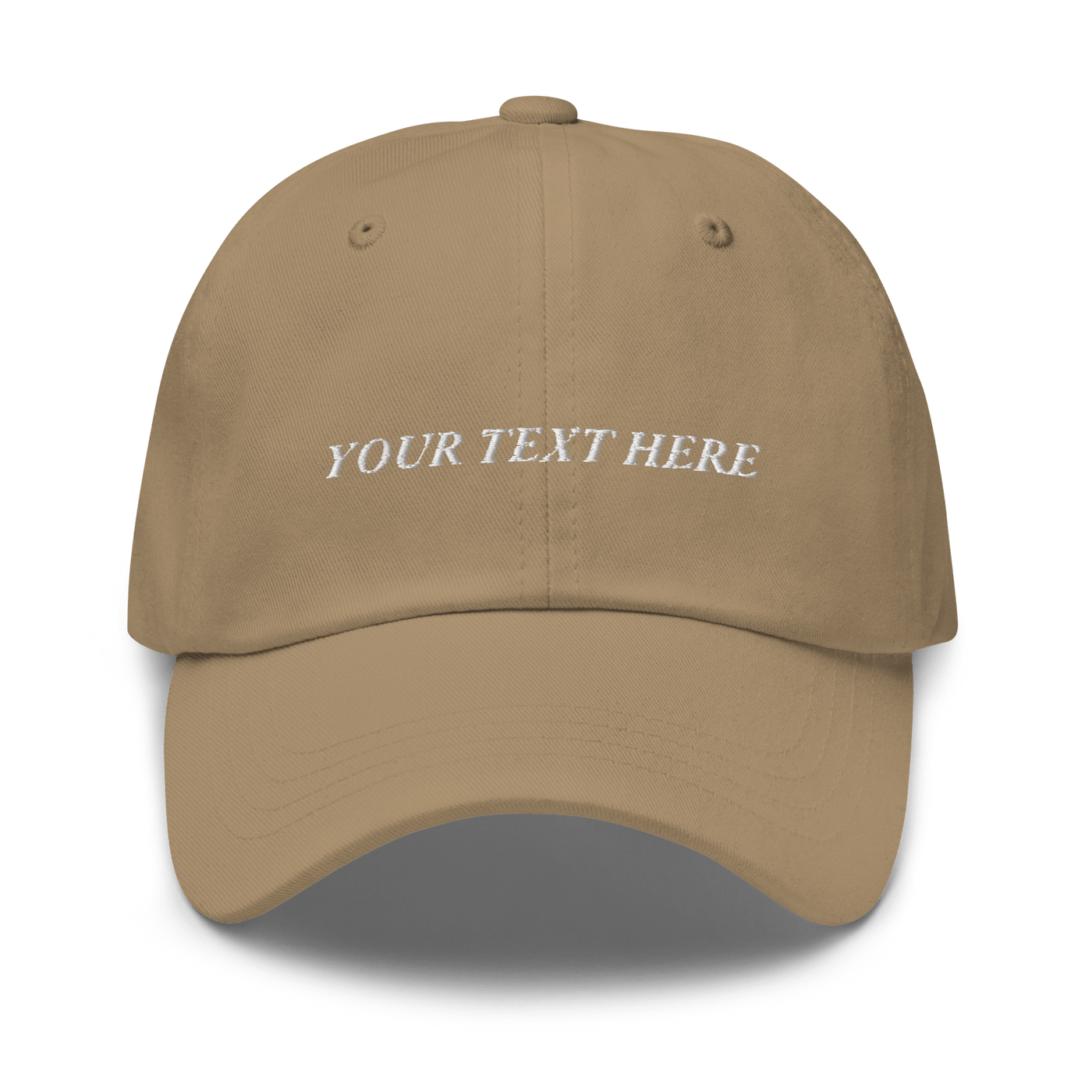 Customize Your Own Dad hat - Italic Font - Khaki - - Just Another Cap Store