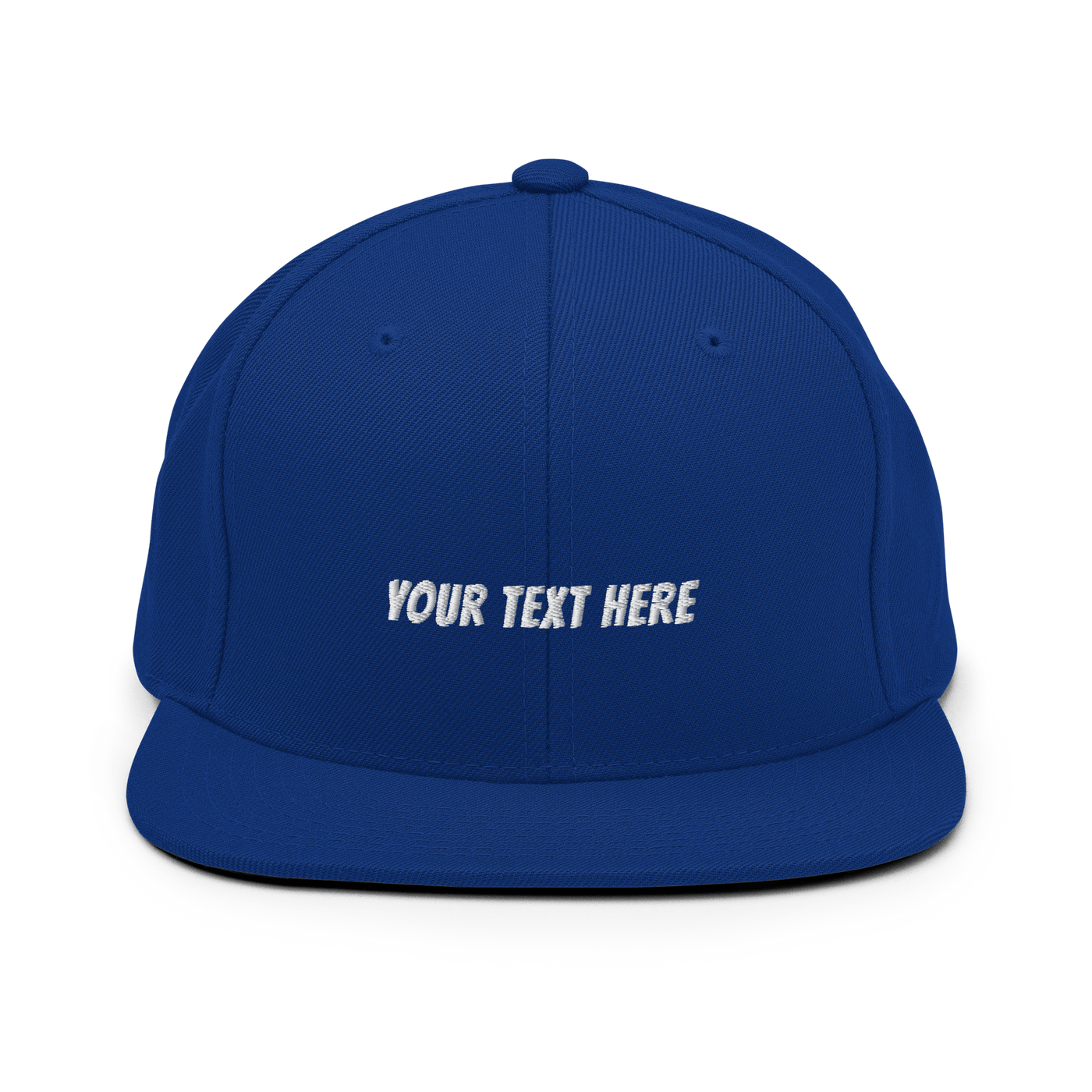 Customize Your Own Snapback Hat - Banger Font - Royal Blue - - Just Another Cap Store