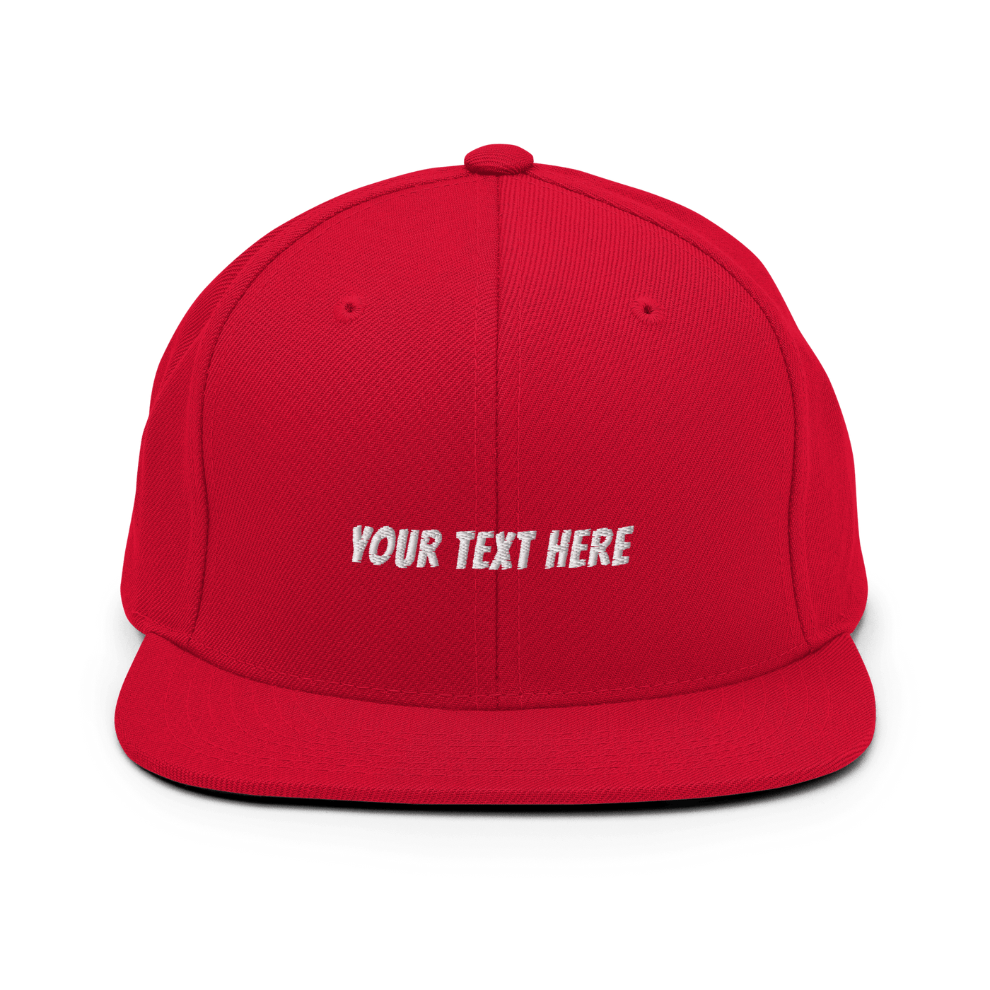 Customize Your Own Snapback Hat - Banger Font - Red - - Just Another Cap Store