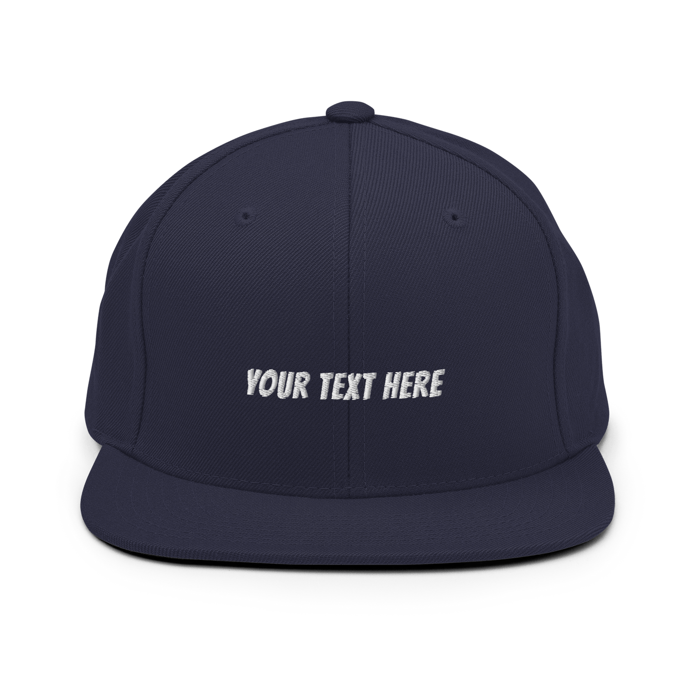 Customize Your Own Snapback Hat - Banger Font - Navy - - Just Another Cap Store