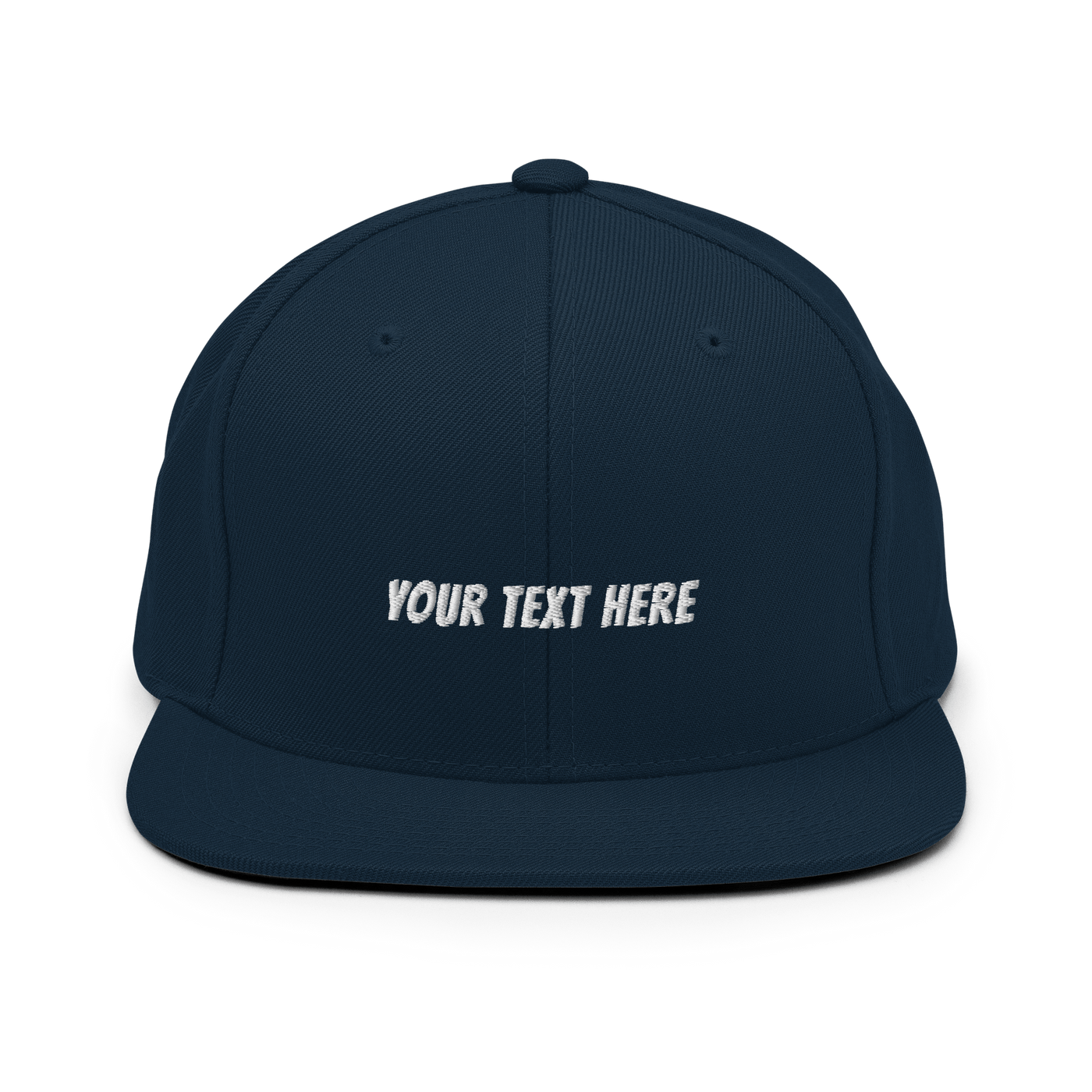 Customize Your Own Snapback Hat - Banger Font - Dark Navy - - Just Another Cap Store