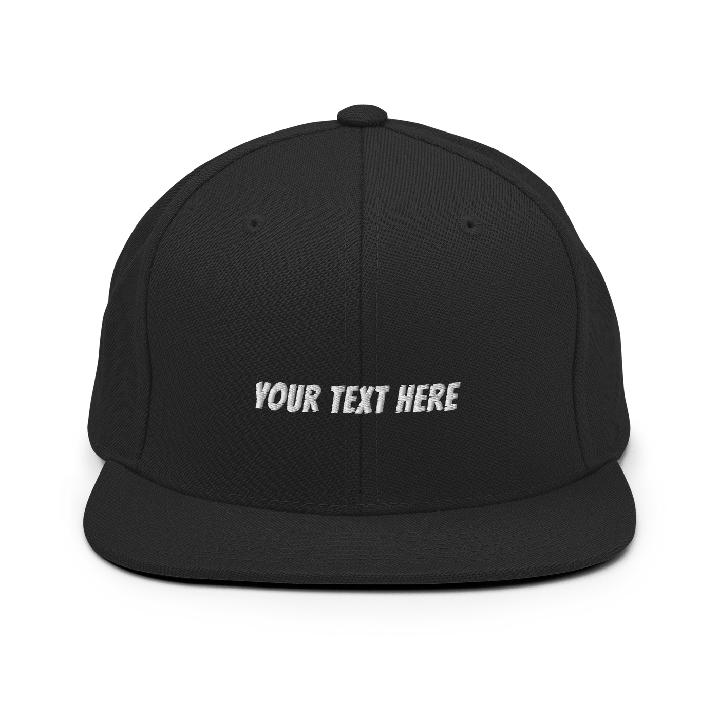 Customize Your Own Snapback Hat - Banger Font - Black - - Just Another Cap Store