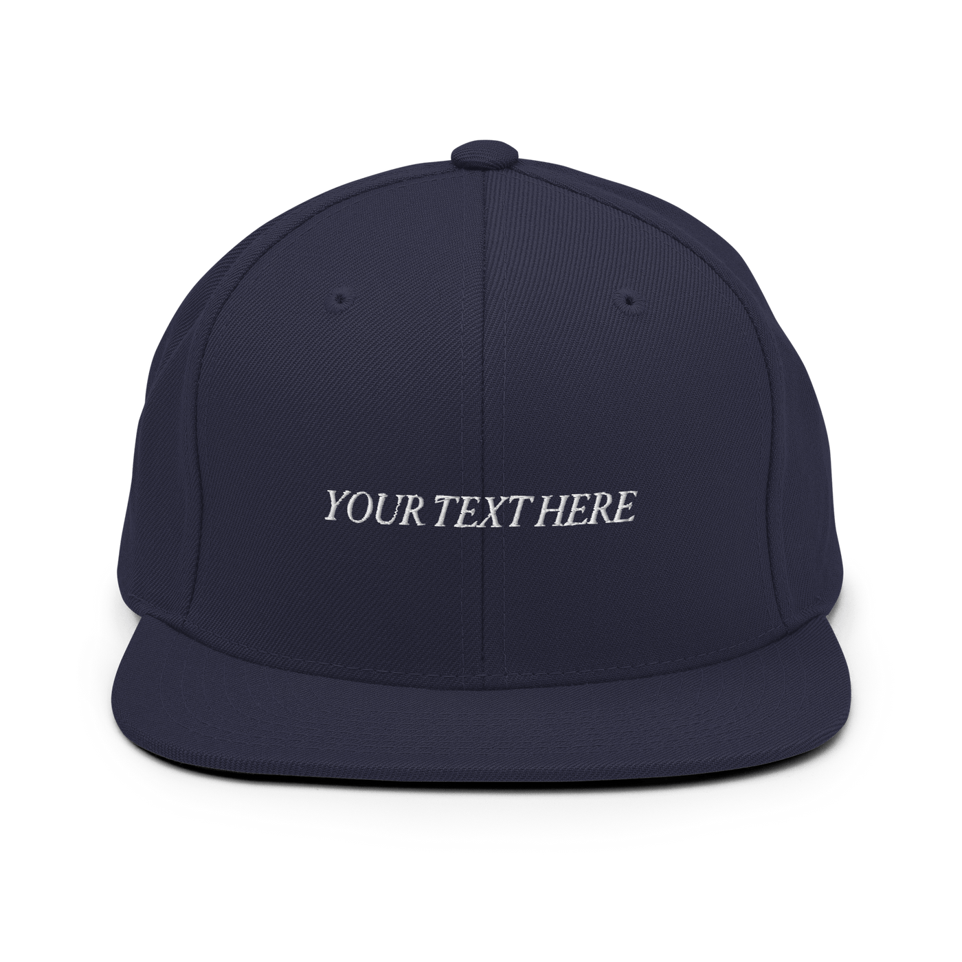 Customize Your Own Snapback Hat - Italic Font - Navy - - Just Another Cap Store