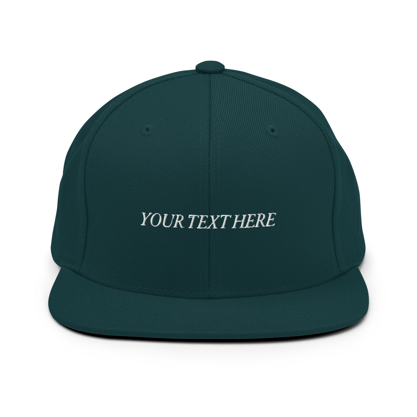 Customize Your Own Snapback Hat - Italic Font - Spruce - - Just Another Cap Store