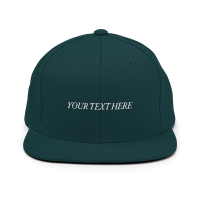 Customize Your Own Snapback Hat - Italic Font - Spruce - - Just Another Cap Store