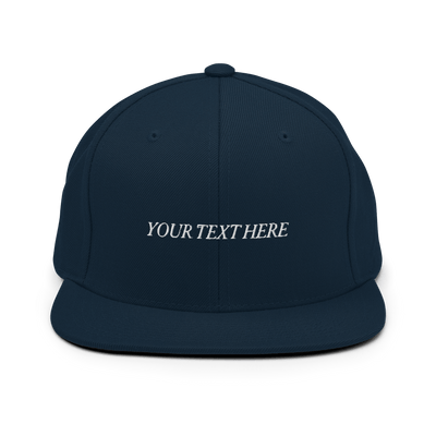Customize Your Own Snapback Hat - Italic Font - Dark Navy - - Just Another Cap Store