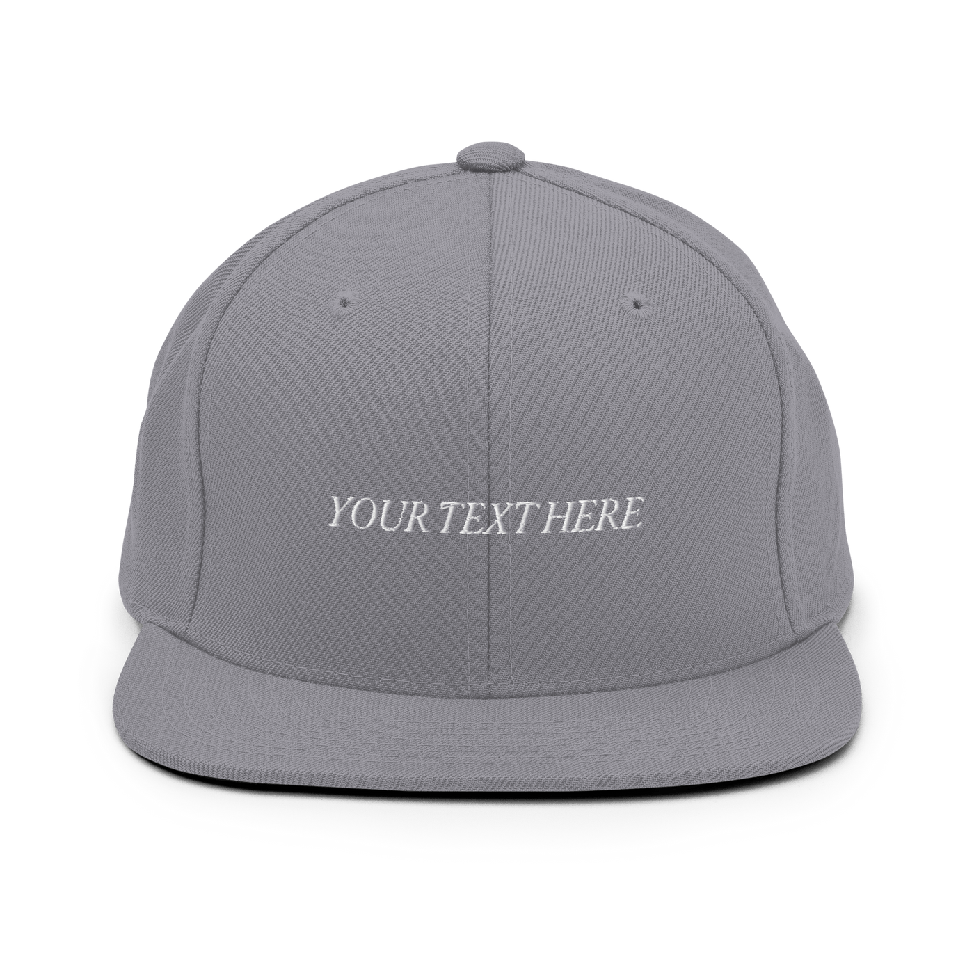 Customize Your Own Snapback Hat - Italic Font - Silver - - Just Another Cap Store