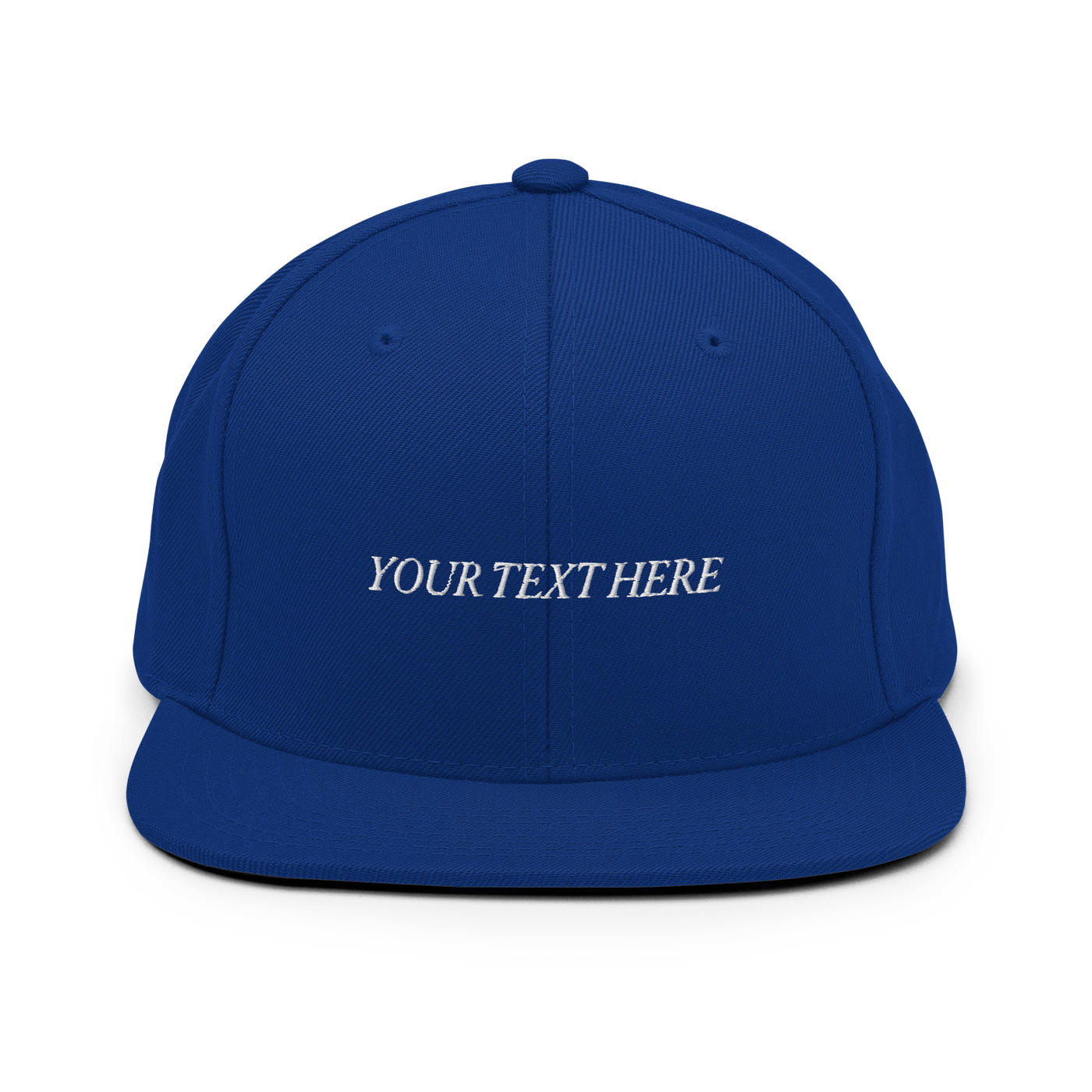 Customize Your Own Snapback Hat - Italic Font - Royal Blue - - Just Another Cap Store