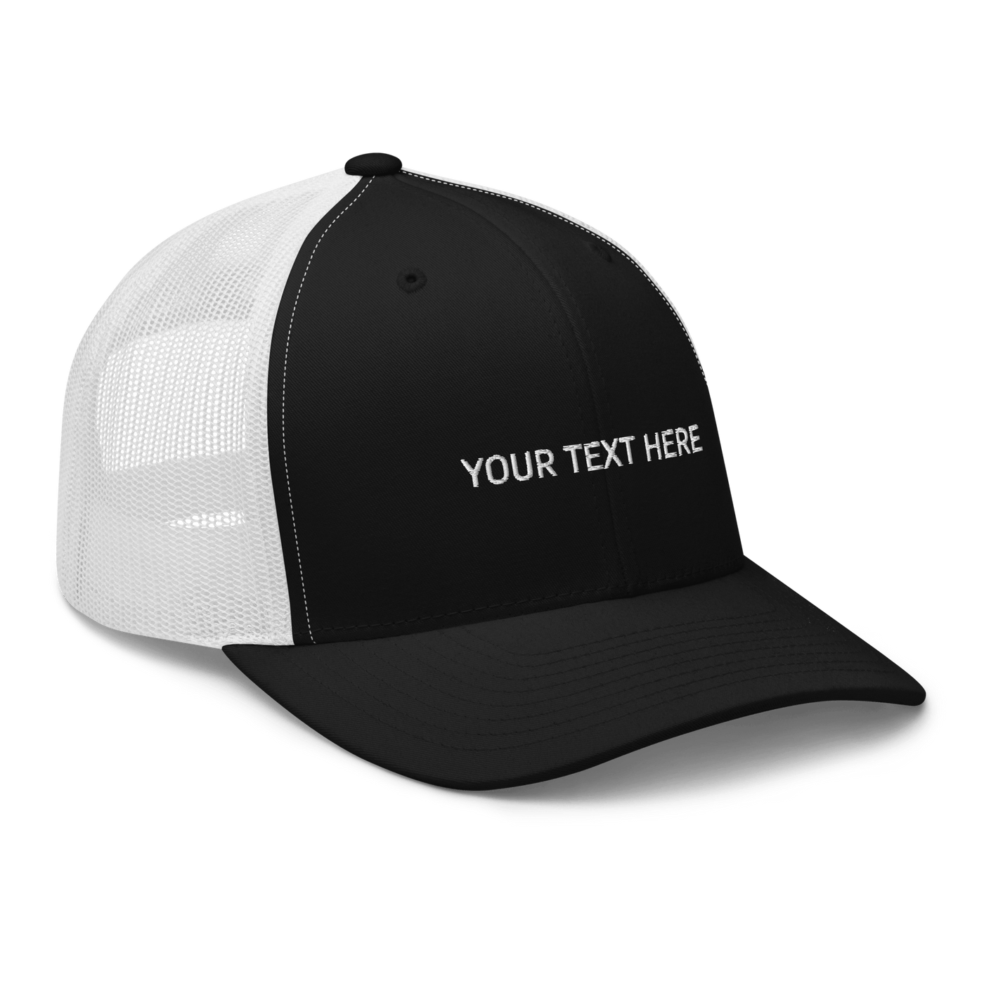 Customize your own Trucker Cap - Black/ White - - Just Another Cap Store