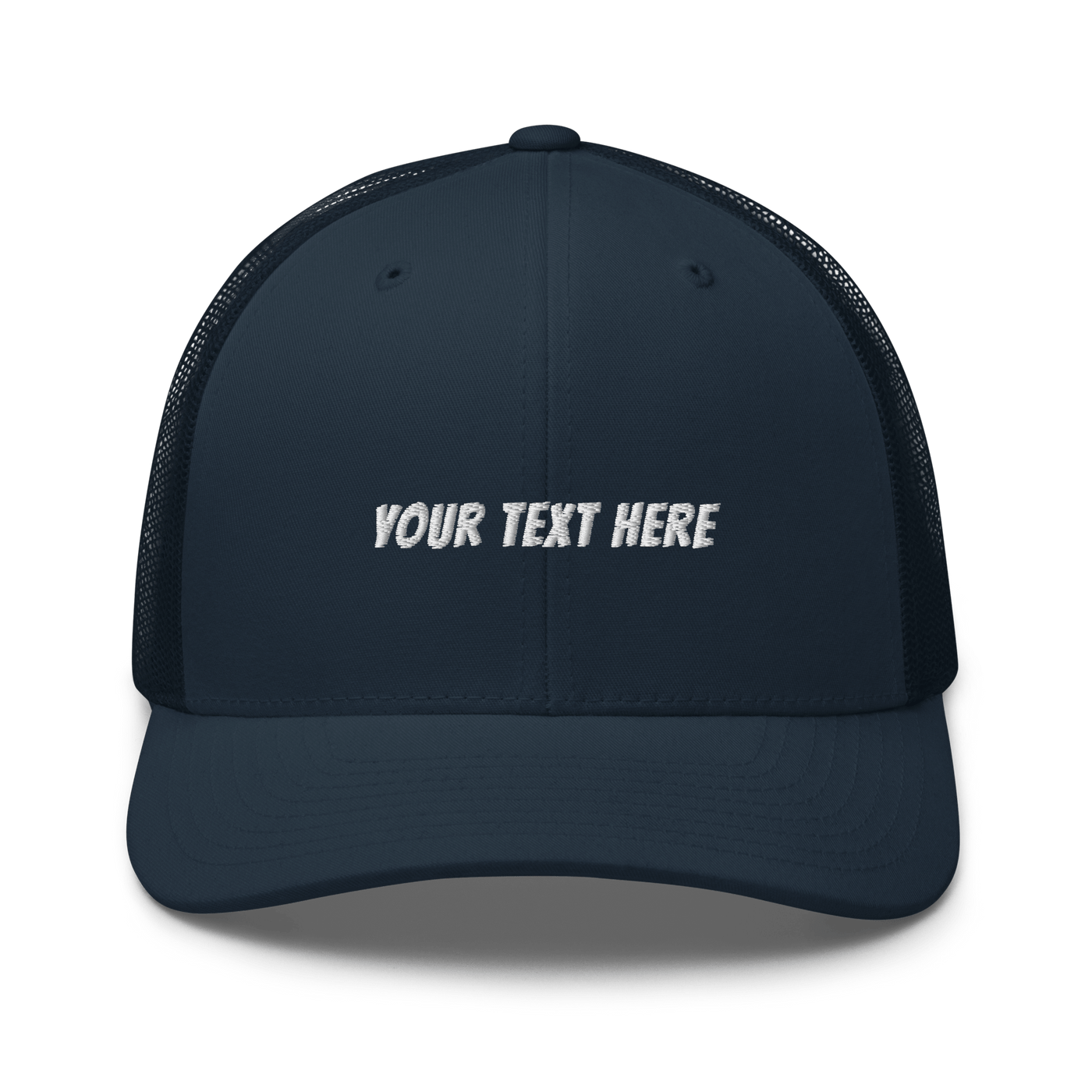 Customize Your Own Trucker Cap - Banger Font - Navy - - Just Another Cap Store