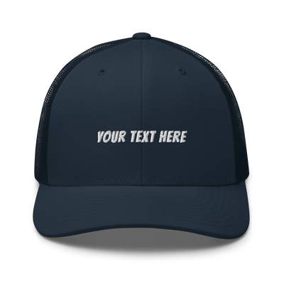 Customize Your Own Trucker Cap - Banger Font - Navy - - Just Another Cap Store