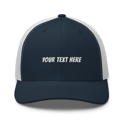 Customize Your Own Trucker Cap - Banger Font - Navy/ White - - Just Another Cap Store