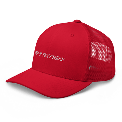 Customize Your Own Trucker Cap - Italic Font - Red - - Just Another Cap Store