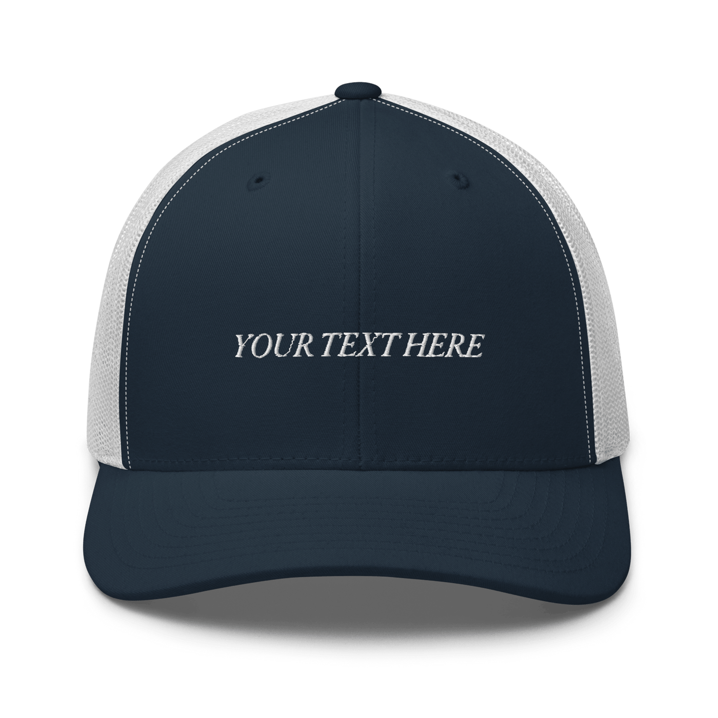 Customize Your Own Trucker Cap - Italic Font - Navy/ White - - Just Another Cap Store