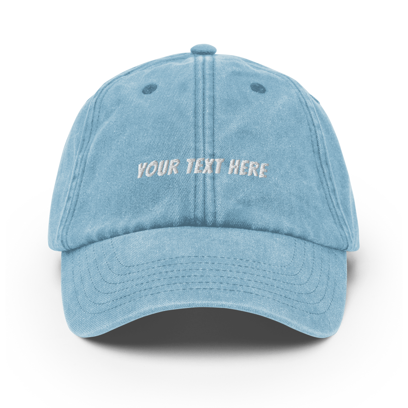 Customize Your own Vintage Hat - Banger Font - Vintage Light Denim - - Just Another Cap Store