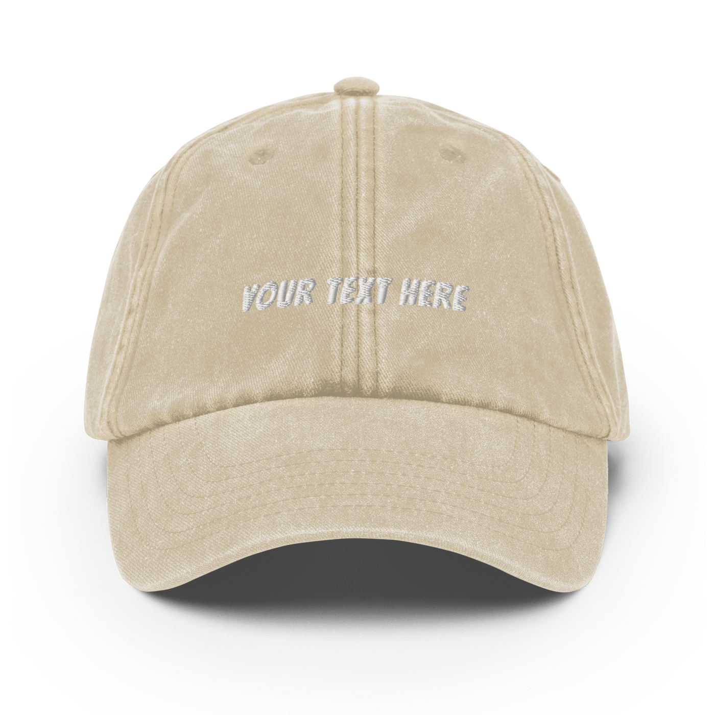 Customize Your own Vintage Hat - Banger Font - Vintage Stone - - Just Another Cap Store