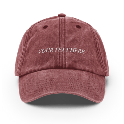 Customize your own Vintage Hat - Italic Font - Vintage Red - - Just Another Cap Store