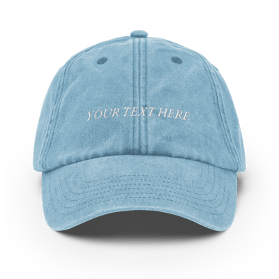 Customize your own Vintage Hat - Italic Font - Vintage Light Denim - - Just Another Cap Store