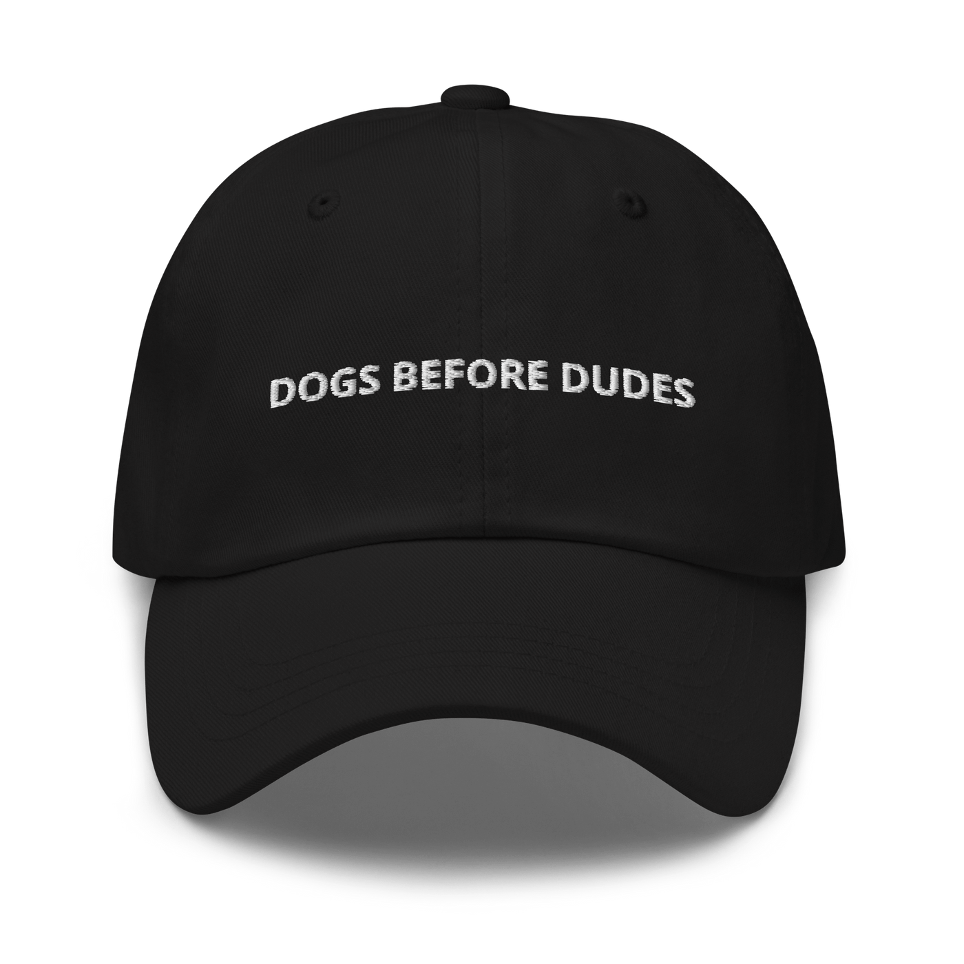 Dogs before Dudes Dad hat - Black - - Just Another Cap Store