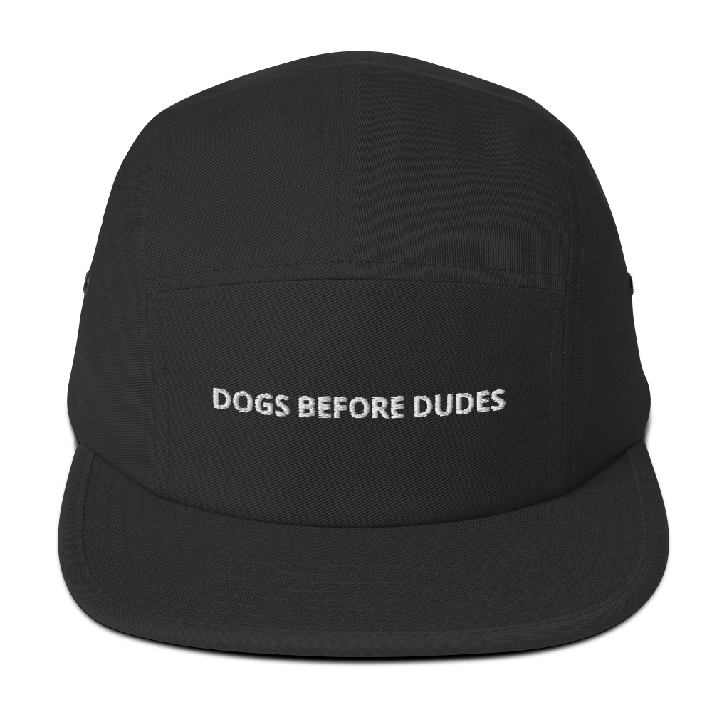 Dogs before Dudes Five Panel Cap - Black - - Just Another Cap Store