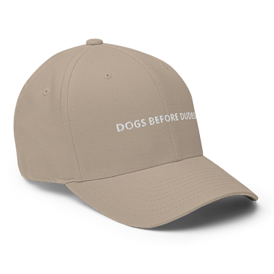 Dogs before Dudes Flexfit Cap - Khaki - S/M - Just Another Cap Store