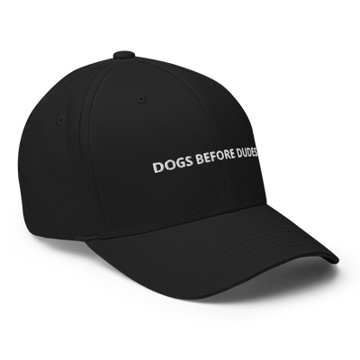 Dogs before Dudes Flexfit Cap - Black - S/M - Just Another Cap Store