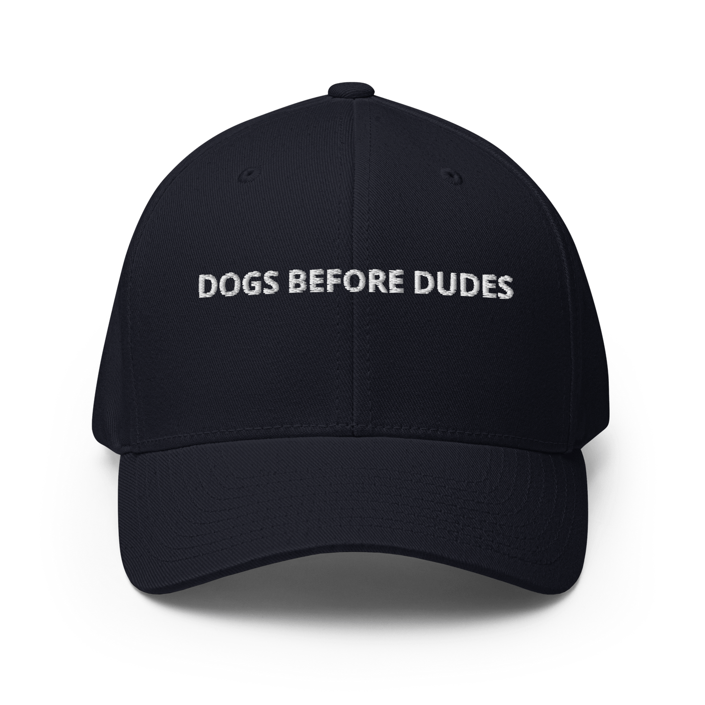 Dogs before Dudes Flexfit Cap - Dark Navy - S/M - Just Another Cap Store