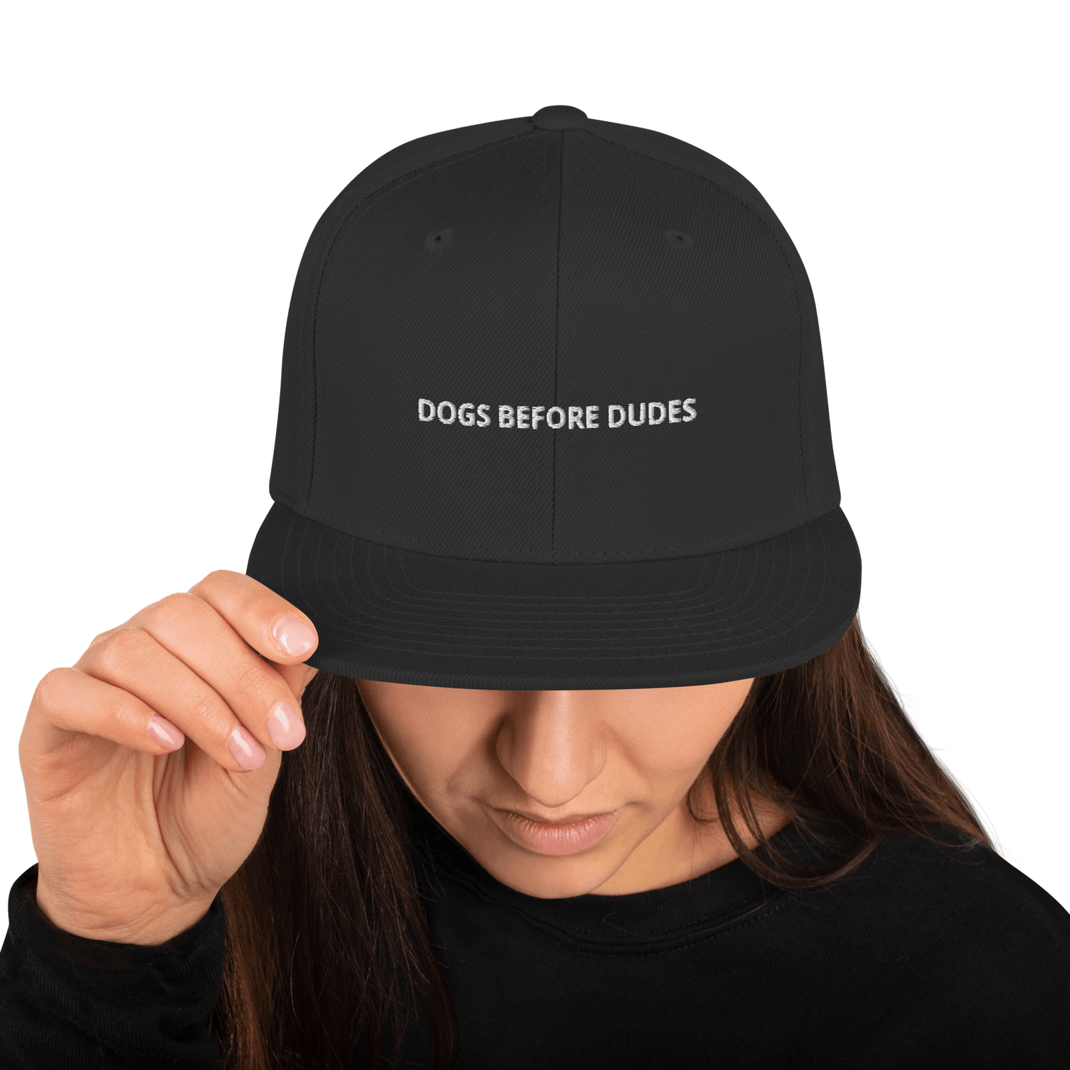 Dogs before Dudes Snapback Hat
