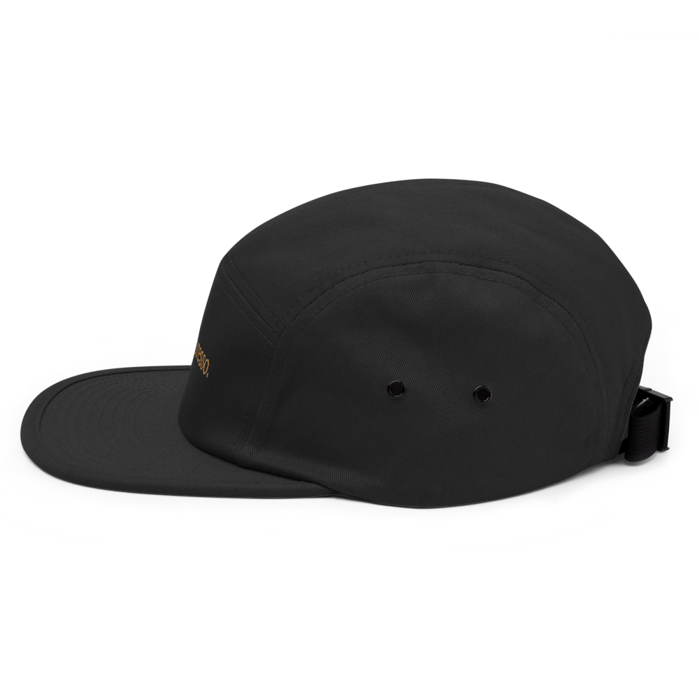 Espresso Five Panel Hat - Black - - Just Another Cap Store