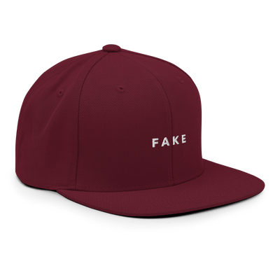 FAKE Snapback Hat - Maroon - - Just Another Cap Store