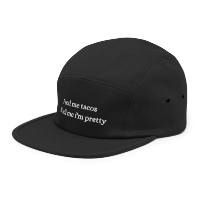 Feed me tacos Five Panel Cap - Black - - Just Another Cap Store
