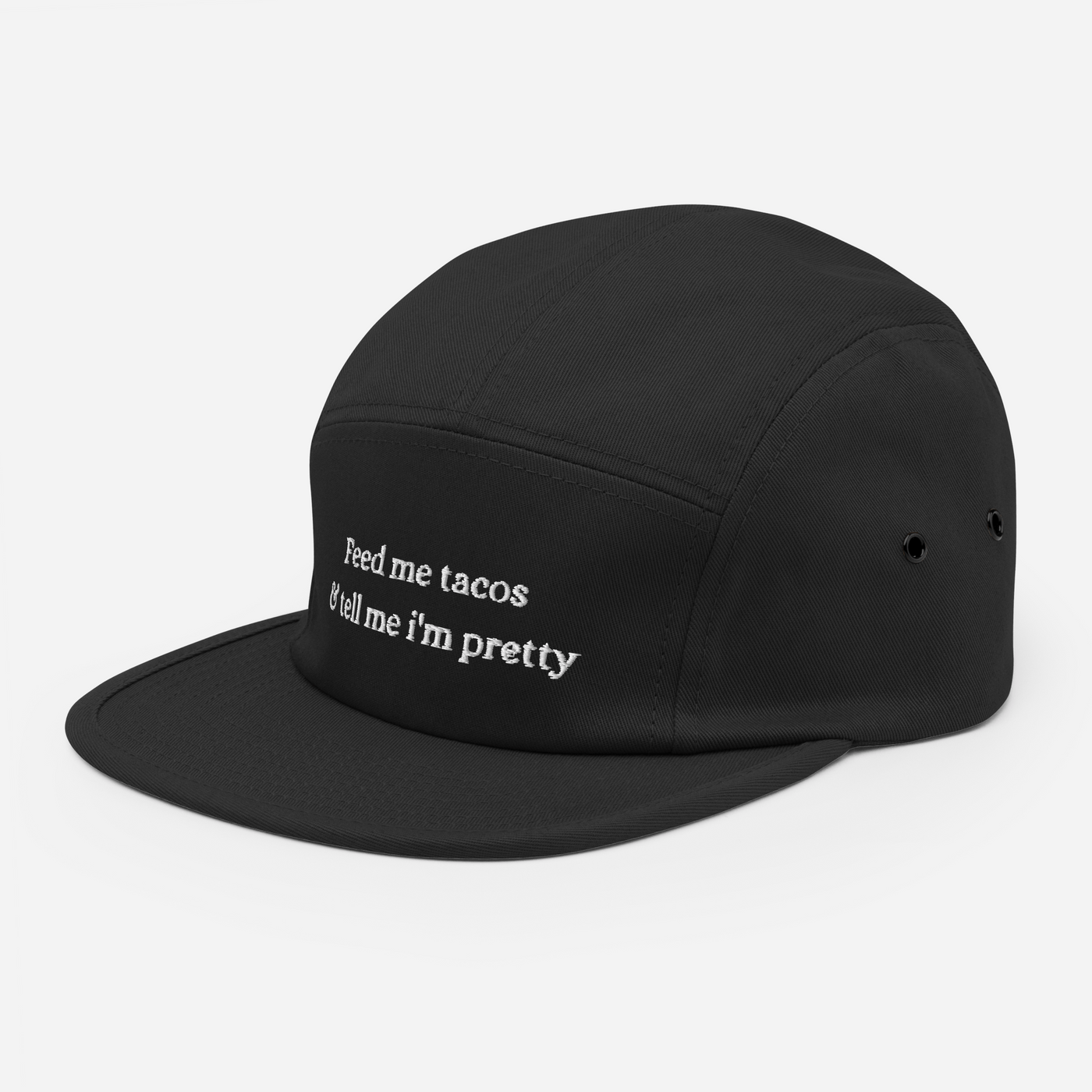 Feed me tacos Five Panel Cap - Black - - Just Another Cap Store