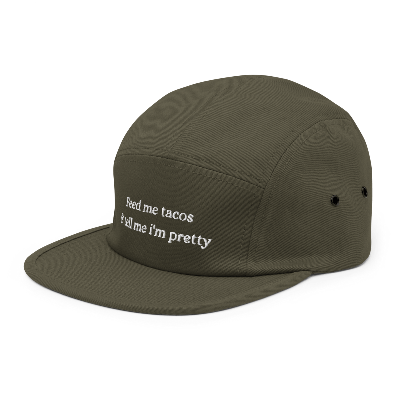 Feed me tacos Five Panel Cap - Olive - - Just Another Cap Store
