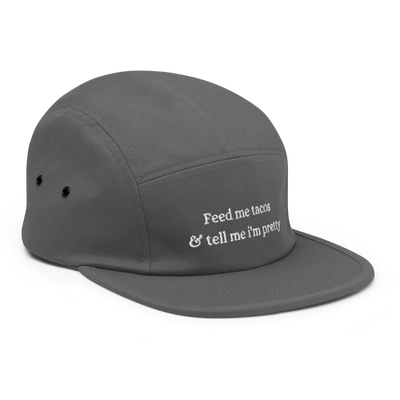 Feed me tacos Five Panel Cap - Grey - - Just Another Cap Store