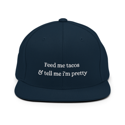 Feed me Tacos Snapback Hat - Dark Navy - - Just Another Cap Store