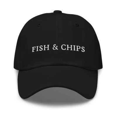 Fish & Chips Dad hat - Black - - Just Another Cap Store