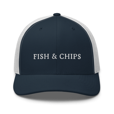 Fish & Chips Trucker Cap - Navy/ White - - Just Another Cap Store