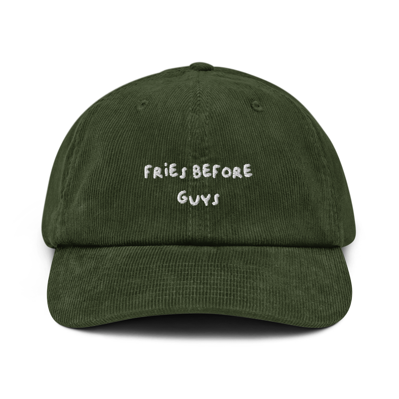 Fries Before Guys Corduroy hat - Dark Olive - - Just Another Cap Store