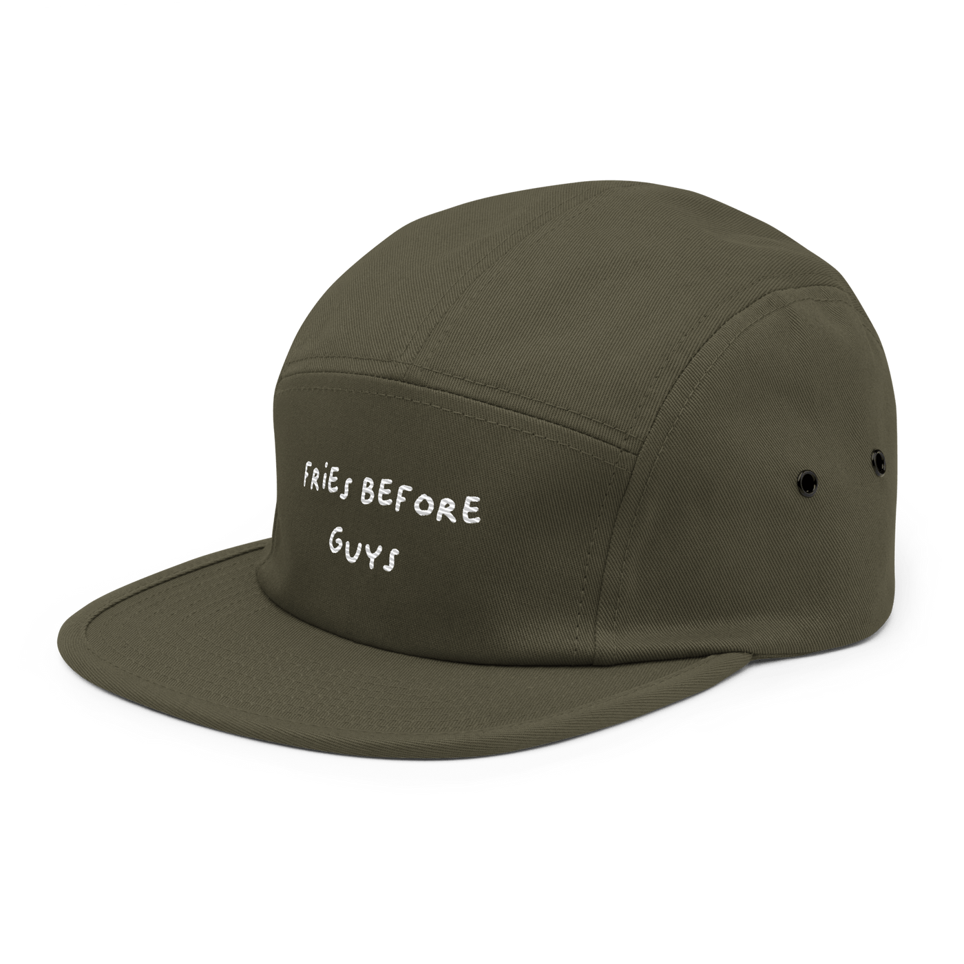 Fries Before Guys Five Panel Cap - Olive - - Just Another Cap Store