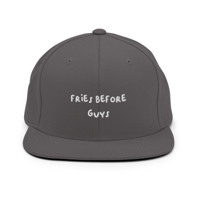 Fries Before Guys Snapback Hat - Dark Grey - - Just Another Cap Store