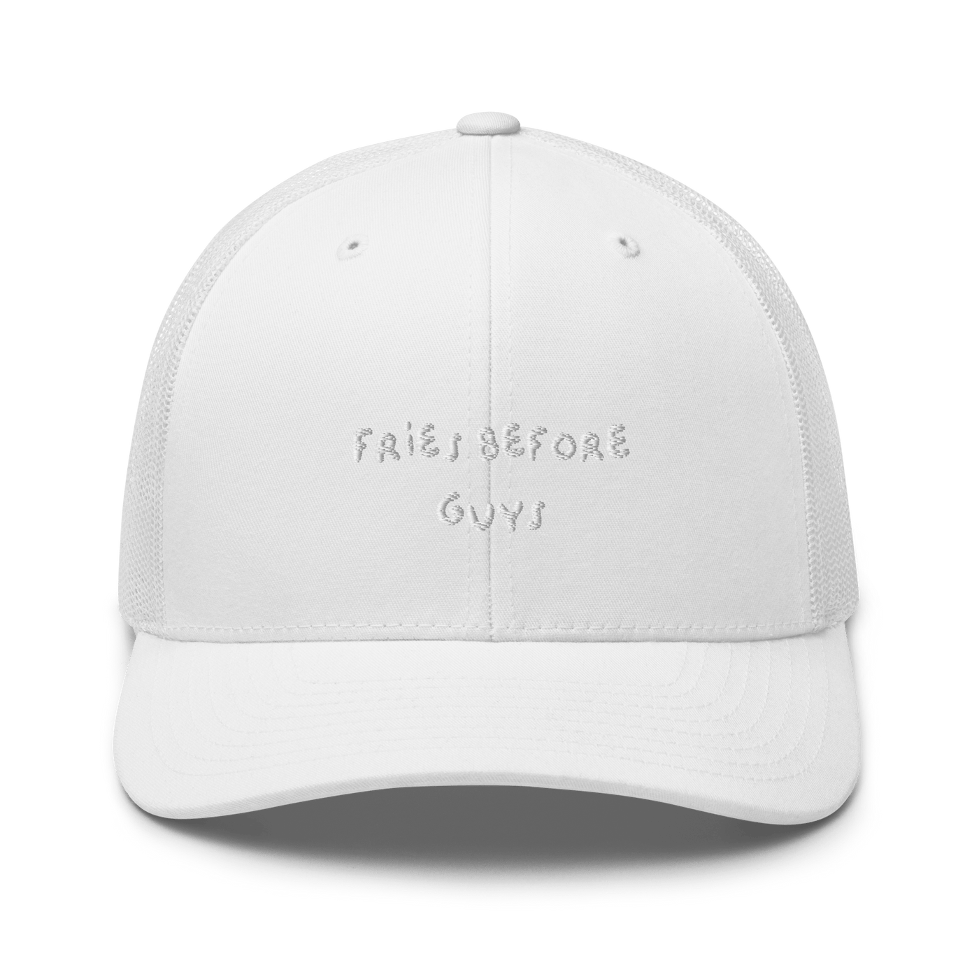 Fries Before Guys Trucker Cap - White - - Just Another Cap Store
