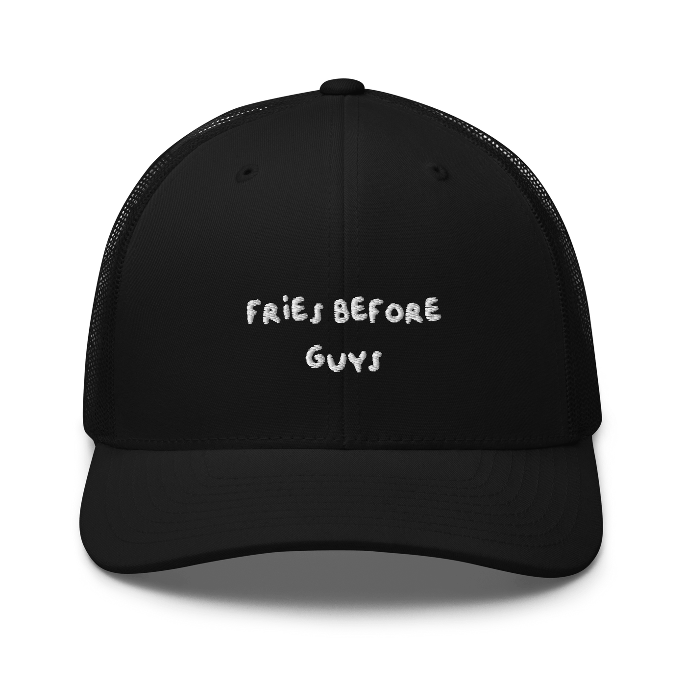 Fries Before Guys Trucker Cap - Black - - Just Another Cap Store