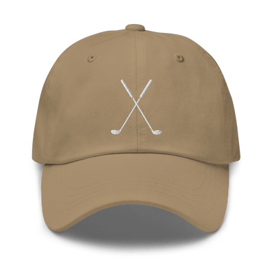 Golf Clubs Dad hat - Khaki - - Just Another Cap Store