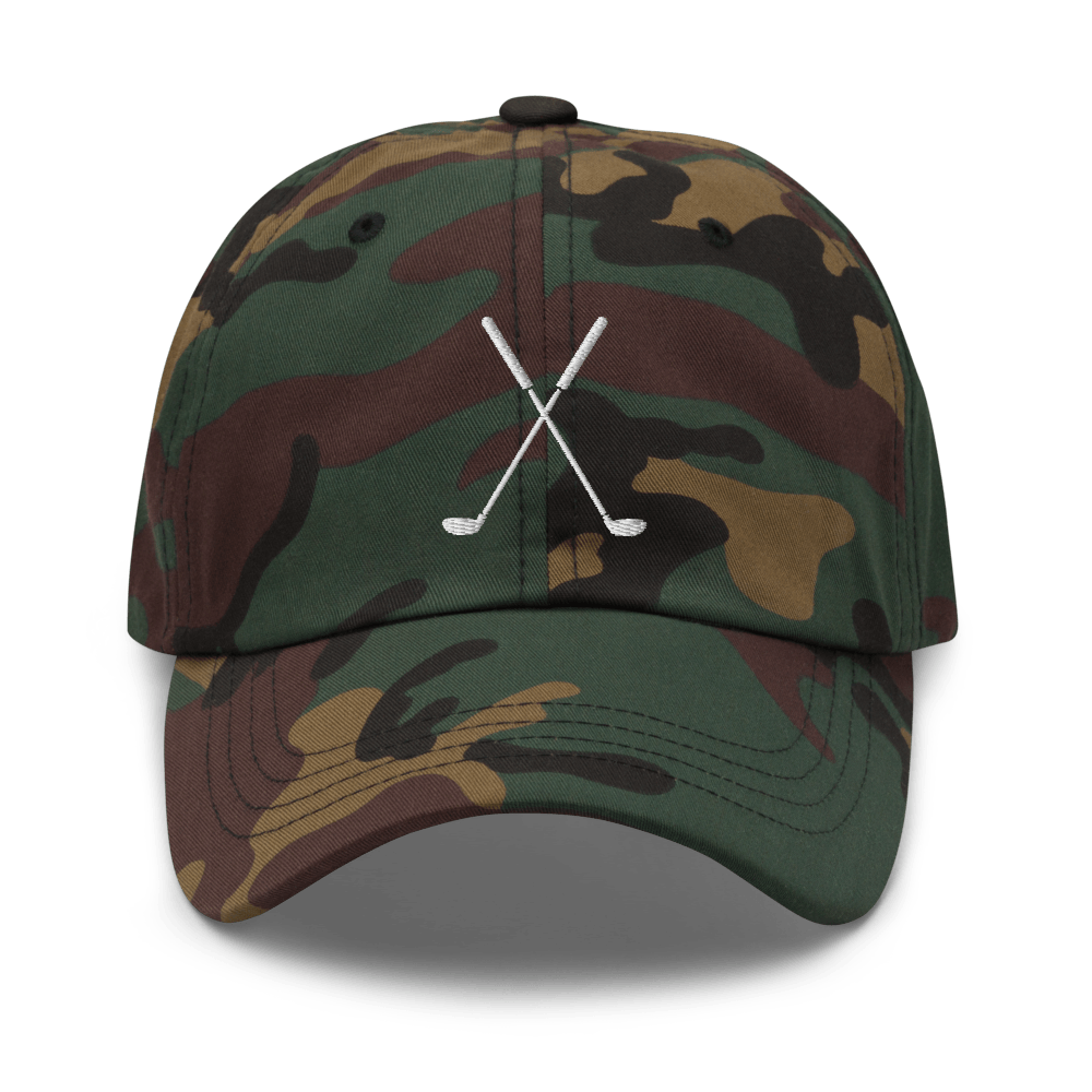 Golf Clubs Dad hat - Green Camo - - Just Another Cap Store