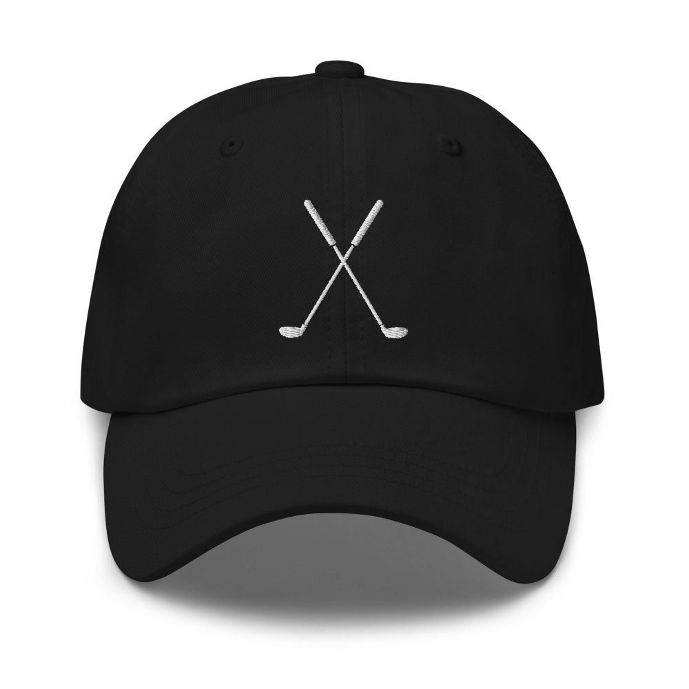 Golf Clubs Dad hat - Black - - Just Another Cap Store