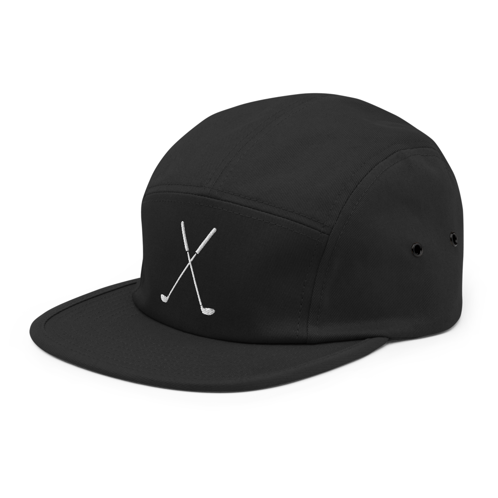 Golf Clubs Five Panel Hat - Black - - Just Another Cap Store