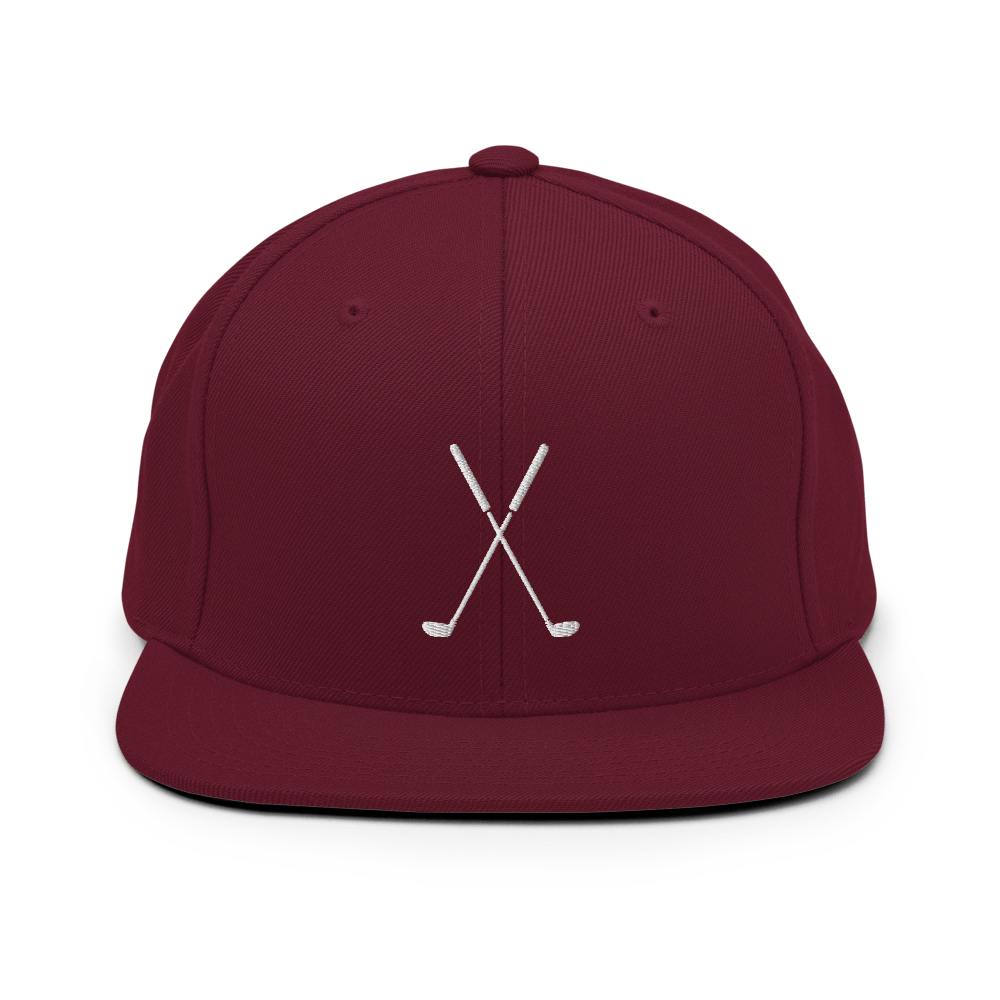 Golf Clubs Snapback - Maroon - - Just Another Cap Store