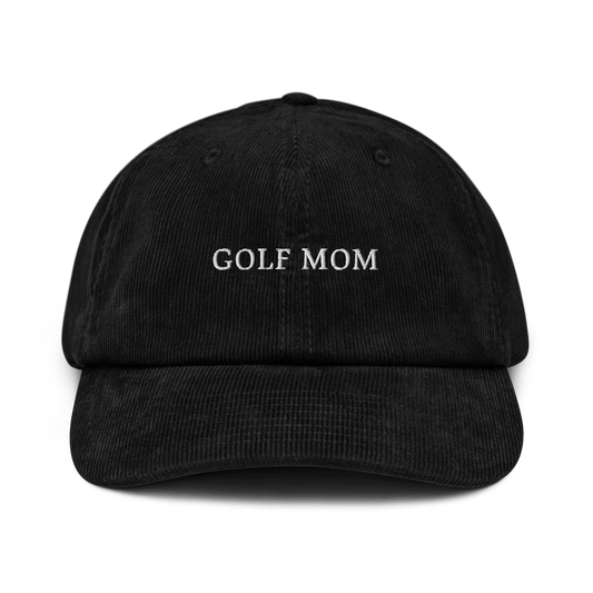 Golf Mom Corduroy hat - Black - - Just Another Cap Store