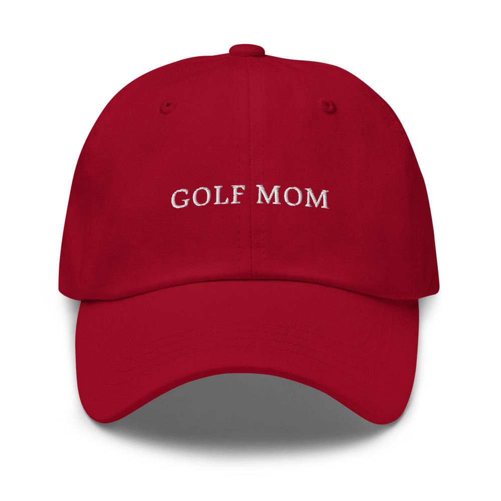 Golf Mom Dad hat - Cranberry - - Just Another Cap Store